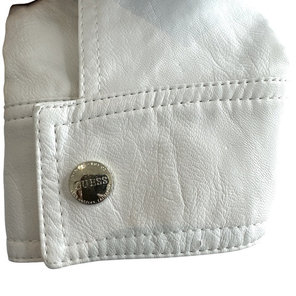 Vintage Guess Callie White Vegan Leather Moto Jacket - Picture 5 of 12